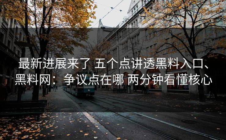最新进展来了 五个点讲透黑料入口、黑料网：争议点在哪 两分钟看懂核心