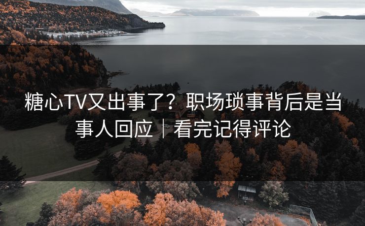 糖心TV又出事了？职场琐事背后是当事人回应｜看完记得评论