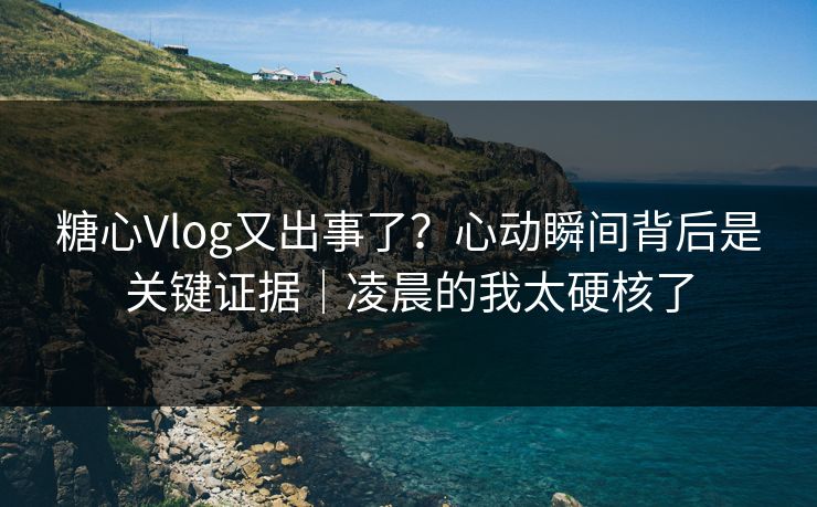 糖心Vlog又出事了？心动瞬间背后是关键证据｜凌晨的我太硬核了
