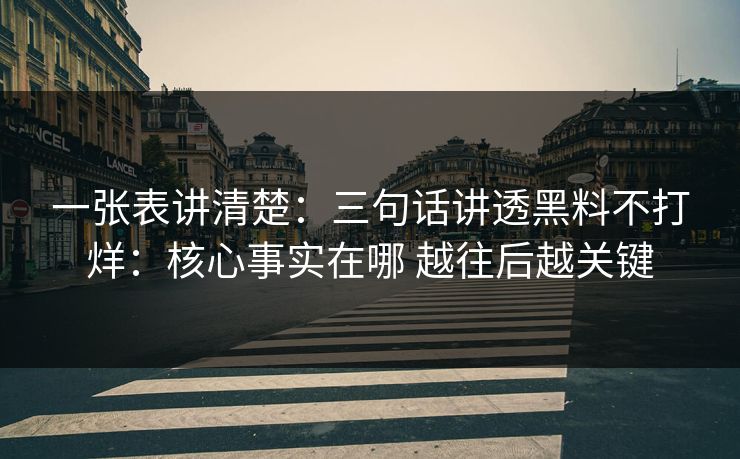 一张表讲清楚：三句话讲透黑料不打烊：核心事实在哪 越往后越关键
