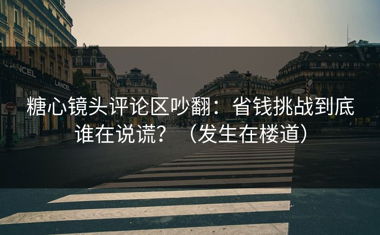 糖心镜头评论区吵翻：省钱挑战到底谁在说谎？（发生在楼道）