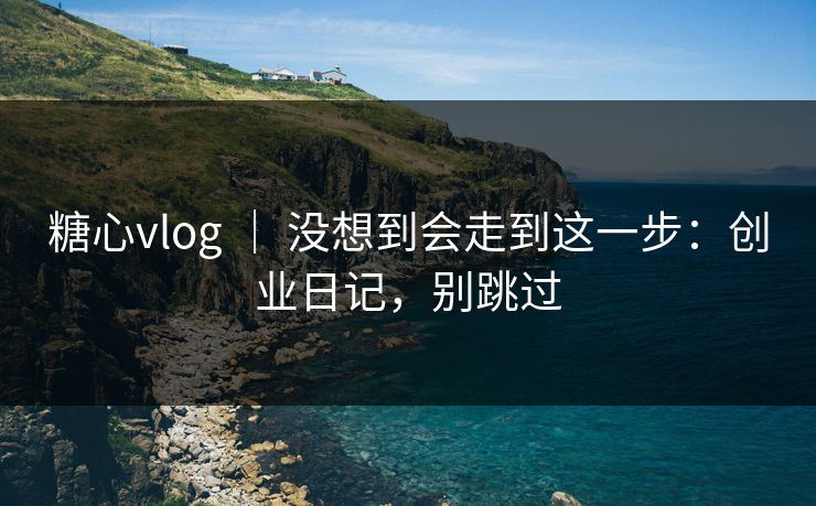 糖心vlog ｜ 没想到会走到这一步：创业日记，别跳过