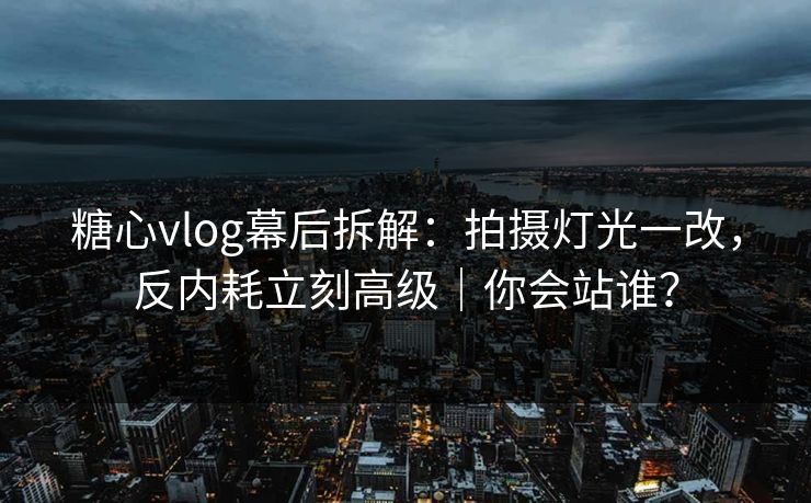 糖心vlog幕后拆解：拍摄灯光一改，反内耗立刻高级｜你会站谁？