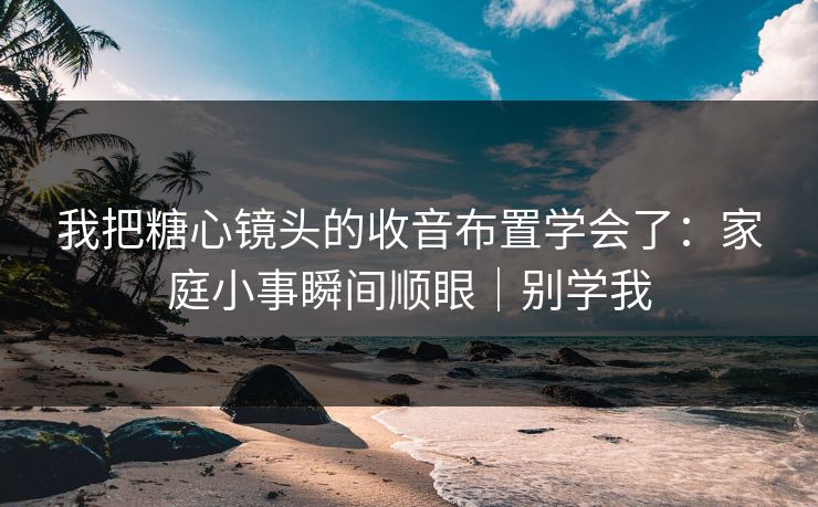 我把糖心镜头的收音布置学会了:家庭小事瞬间顺眼|别学我 我把糖心镜头的收音布置学会了:家庭小事瞬间顺眼|别学我